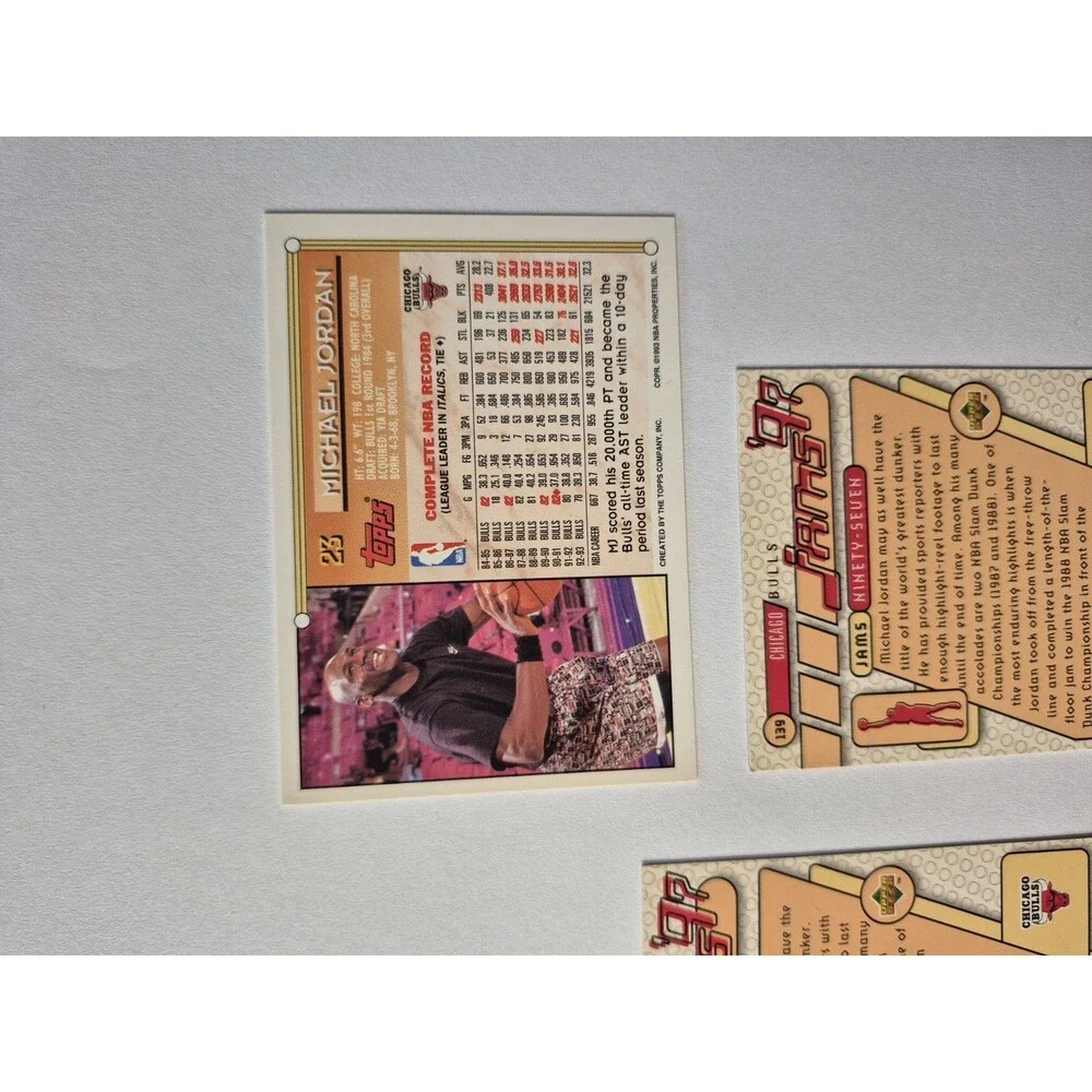 Michael Jordan Card Lot of 3 Upper Deck Topps Chicago Bulls NBA HOF 1992 1996